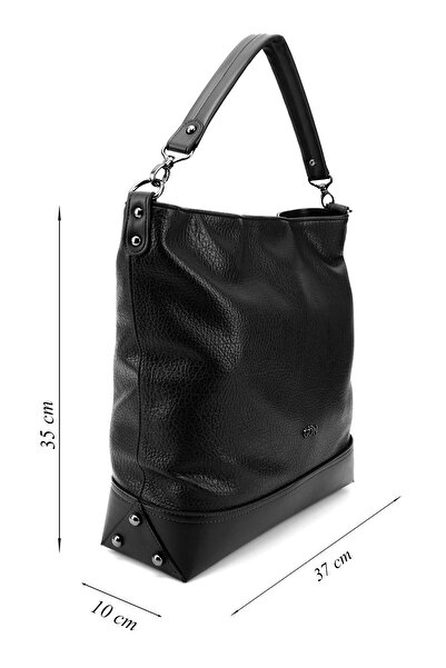GÖNDERİ(R) Women's Black Long Strap Hand and Shoulder Bag