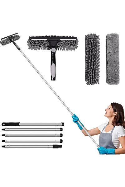 genernic Necomi Window Squeegee Cleaner with 79 inch Extension Pole & Scrubber
