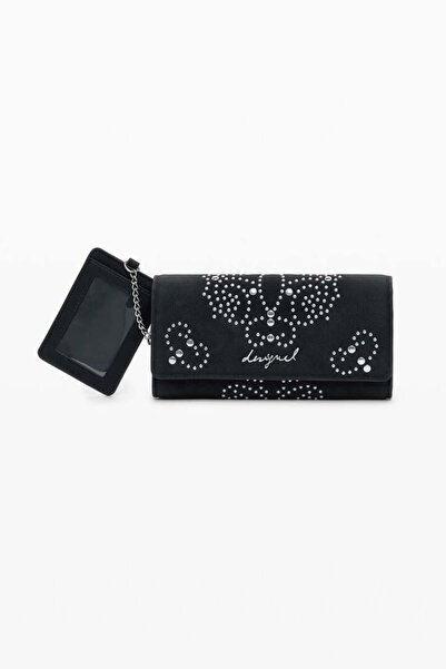 Desi Large wallet with studs and detachable card holder