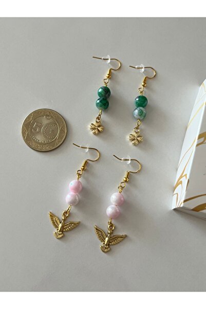 H&T acsessories Special Design Dangle 2-Piece Gold Earring Set