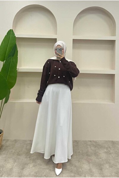 lurex moda Pearl Detailed Angora Cardigan