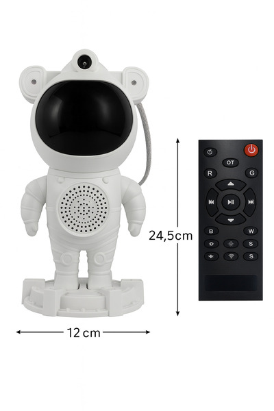 ROVERIM Astronaut-shaped star and aurora borealis projector with Bluetooth speaker function, white color