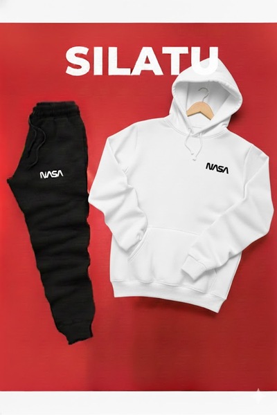 SILATU Hooded Sweat (Nasa) Black Tracksuit Set