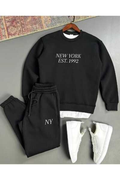 woonkey New York Streetwear Oversized Set – Black Sweatshirt & Jogger