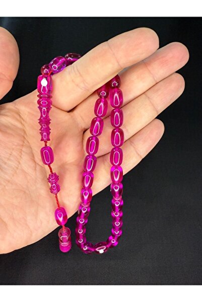 Anemore Collection حجر العقيق الناري للتسبيح، على شكل نرد، قطع كبسولي، لون بن...