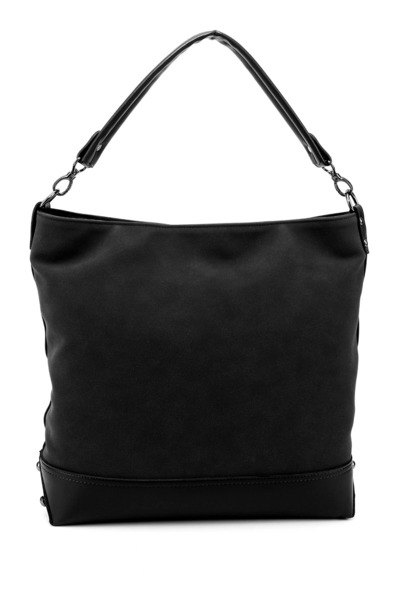 GÖNDERİ(R) Women's Black Suede Black Long Strap Hand and Shoulder Bag