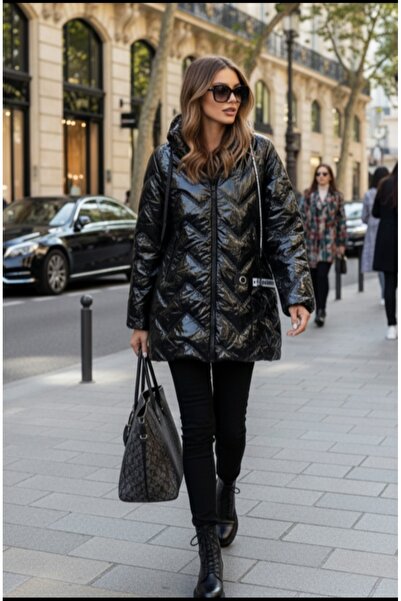 MAXLEVEL MODA بغطاء رأس معطف نسائي قابل للنفخ