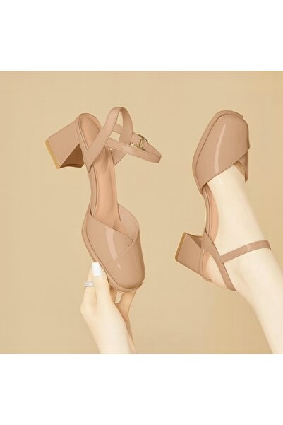 FASHION Elegant Desert Luxe Glossy Block Heels for Women