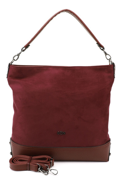 GÖNDERİ(R) Women's Burgundy Suede Burgundy Long Strap Hand and Shoulder Bag
