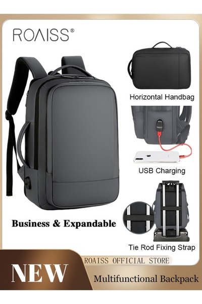 ROAISS حقيبة ظهر من النايلون المقاوم للماء، سعة كبيرة قابلة للتطوير، كمبيوتر ...