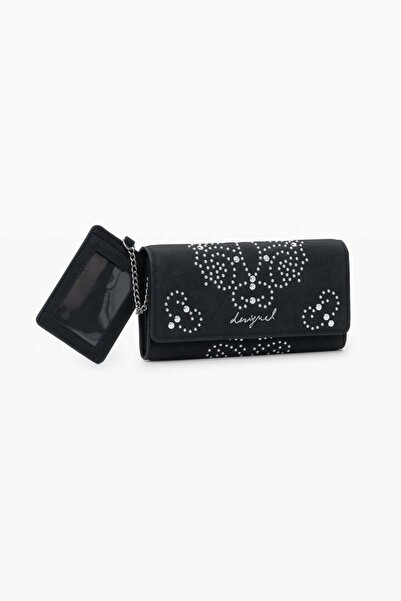 Desi Large wallet with studs and detachable card holder