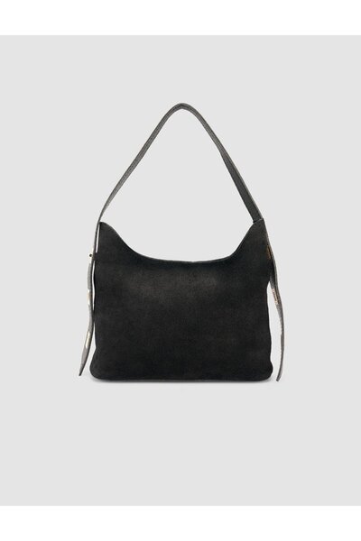 Cabani Black Women's Shoulder Bag with 100% Suede Leather Belt