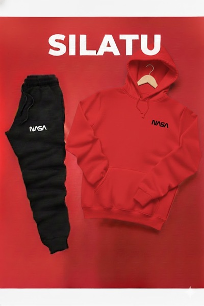 SILATU Hooded Sweat (Nasa) Black Tracksuit Set
