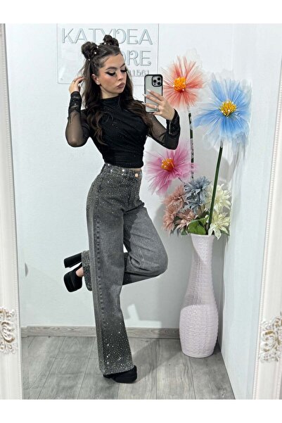 KATYDEA STORE Jeans WIDELEG Grey ANNE