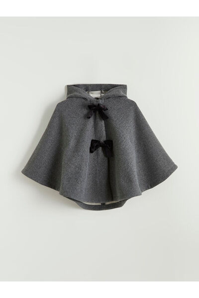 LC Waikiki Lcw Kids Gray Hooded Girls' Poncho