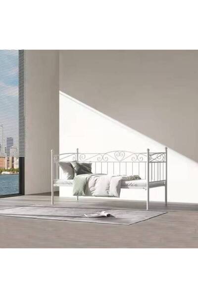 Al Saada Home White Pulses Metal Bed Frame 190 x 90 cm