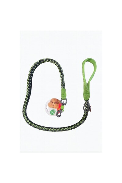 JK Animals COMFORT Dog Leash Cord (1.5x120 cm) JK Green - Padded Handle, Secure Snap Hook, Reflective