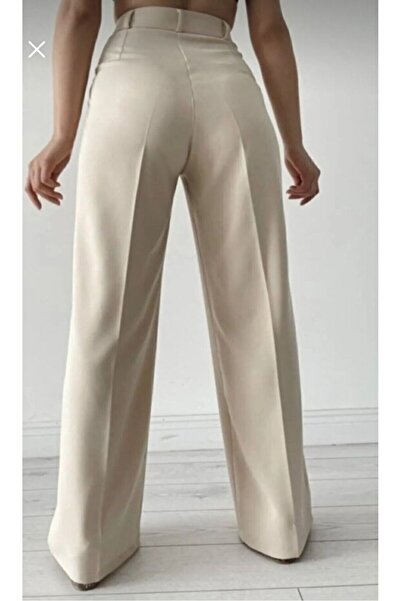 MY ARJA JEANS Bol Paça Yüksek Bel çift pileli Palazzo Pantolon