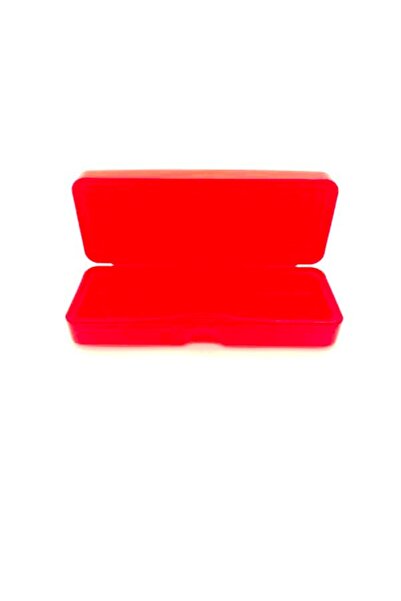 Optic Master Colorful plastic suede-lined eyeglass case - red