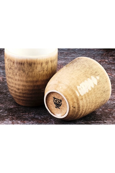 BJORN Set of 6 Coffee cups, COSMOS Cream, glazed ceramic, 150ml, pearl beige