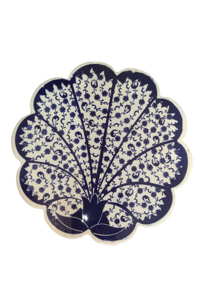 e-meta Türk Çini Sanatı 18 cm Seramik Nihale / Tencere Demlik Altlığı - Papat...