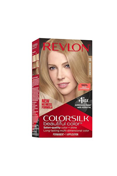 Revlon ColorSilk Beautiful Color Permanent Hair Color, 074 Medium Blonde, 4.4 Fl Oz