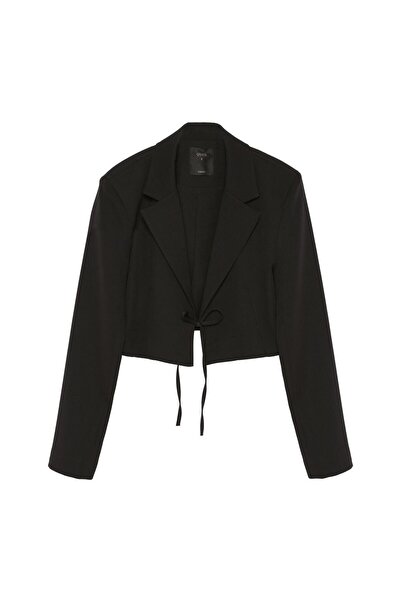 Shoe Box By Quzu Jachetă crop cu șireturi în față Quzu