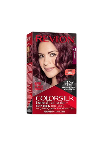 Revlon ColorSilk Beautiful Color Permanent Hair Dye, 048 Burgundy, 4.4 fl oz
