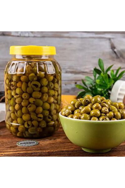 Bahçem Antep Usulü Çekirdeksiz Barak Yeşil Zeytin 1500 cc