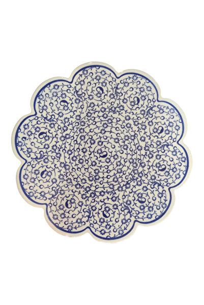 e-meta Türk Çini Sanatı 18 cm Seramik Nihale / Tencere Demlik Altlığı - Papat...