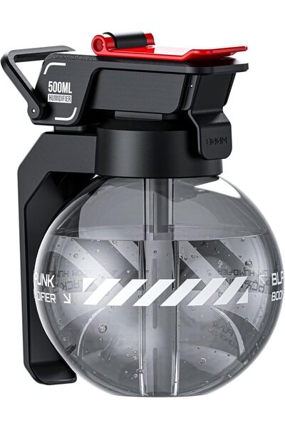 Generic Humidifier 500mL, 3W, 8H, 1100mAh, Dual Mist, Type-C - Black