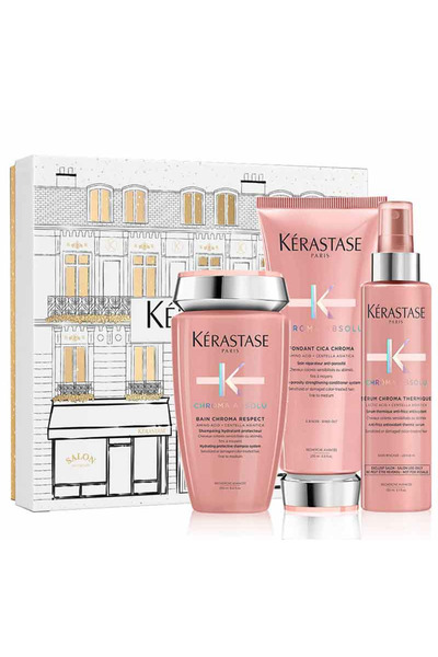 Kerastase Chorma Absolu Set, Shampoo 250ml, Conditioner 200ml and Hot Air Drying and Styling Spray 150ml