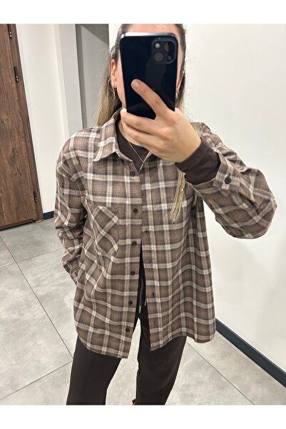 ELİF TARAKÇI BUTİK KAHVERENGİ ODUNCU GÖMLEK