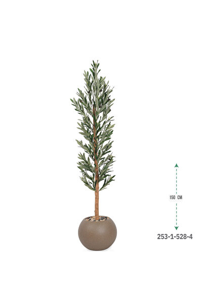 co arma Artificial olive tree, 160 cm tall, large black round pot