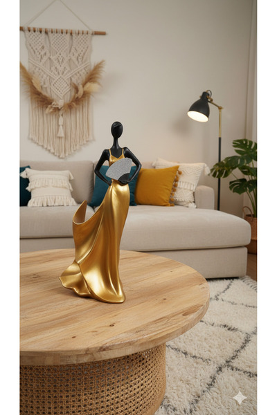 Dekoromi Dekoratif Yelpazeli Kadın Şaraplık ve Şişe Tutucu Lüks Dekorasyon Bi...