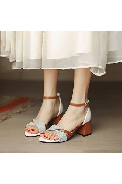 FASHION Casual Desert Luxe Elegant Two-Tone Block Heels for Women