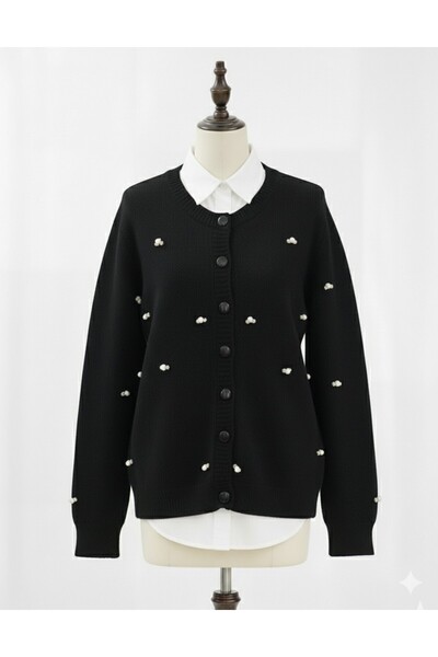 HİJABAYA Μαλακή ζακέτα με λεπτομέρεια λουλουδιών με κουμπιά