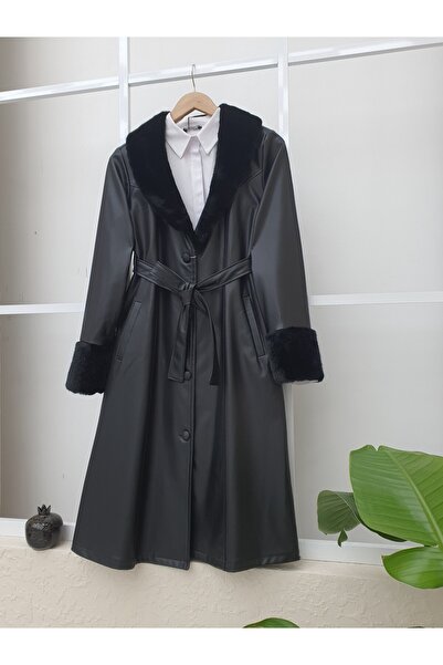 HİJABAYA Yakası Ve Kol Manşeti Soft Peluş Deri Kap