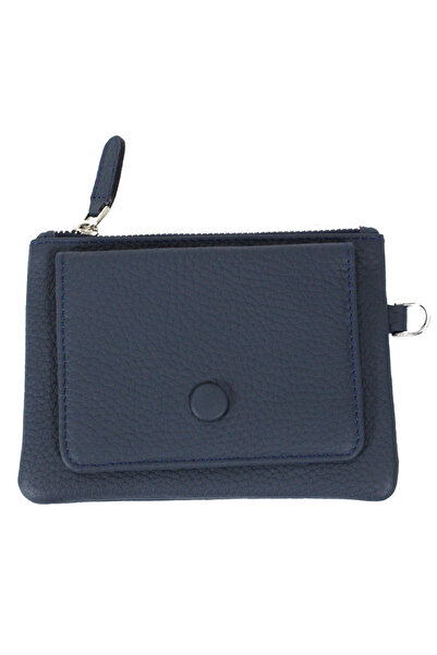 Metropolitan Mpcuz 103 Women's Unisex, Genuine Leather, Wallet Card Holder Navy Blue