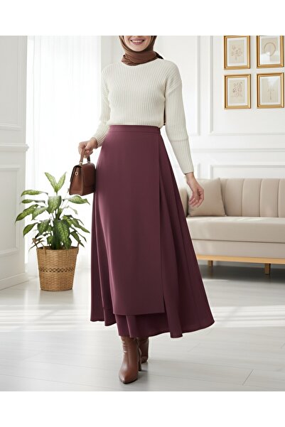 HİJABAYA Φούστα κατάδυσης με διπλό στρώμα στο μπροστινό μέρος