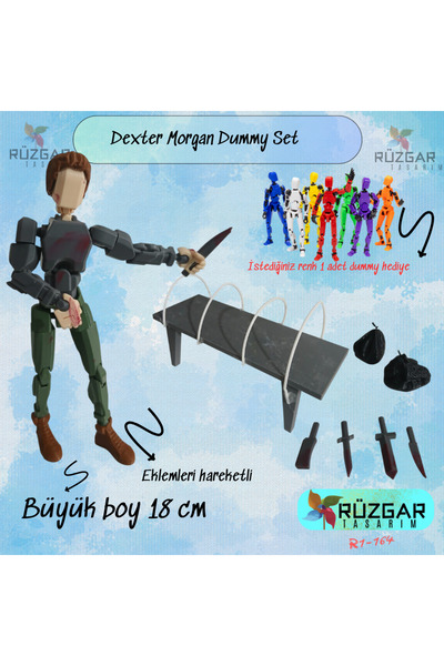 Rüzgar Tasarım Dexter Morgan All Joints Movable Robot Dummy Action Figure Toy...