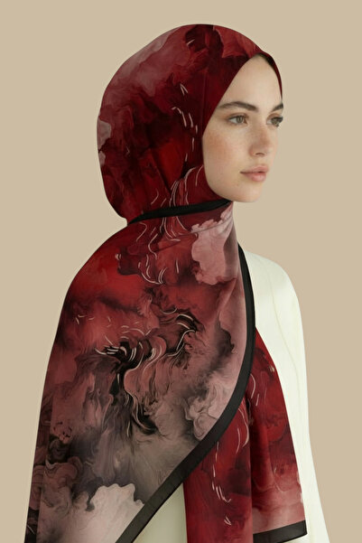 Karaca Eşarp Yanki Desen Viscose Shawl - Red
