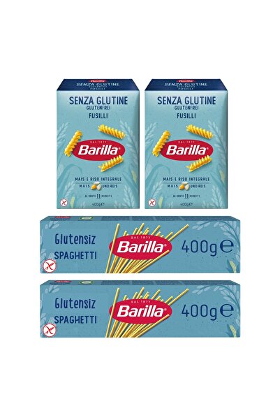 Barilla Glutensiz Fusilli ve Spagetti Makarna 400 gr 4 lü Karma Paket