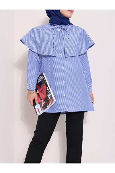 HİJABAYA Ριγέ πουκάμισο με κάπα