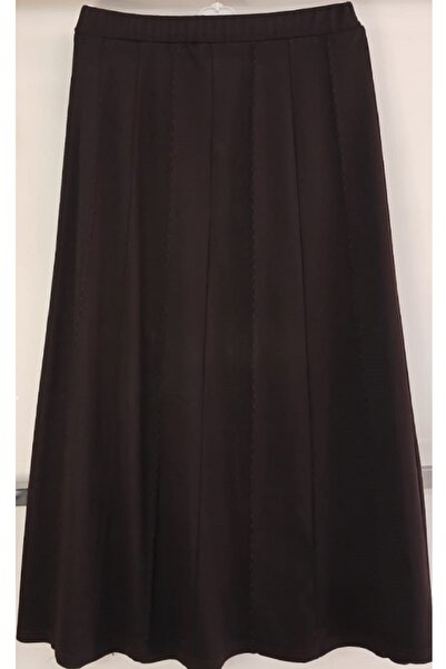 N.Y.YILDIZ Yildiz Ni̇lay Fabric Enek Almond Sewing Model Elastic Waist Bell Model Plus Size Skirt