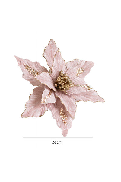 OEM Premium velvet Christmas flower, handmade in champagne color – tree ornament 26X20