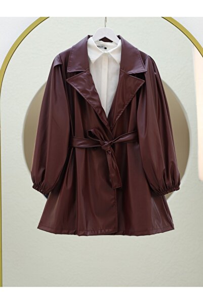 HİJABAYA Двуджобна кожена яке с копчета и еластични ръкави