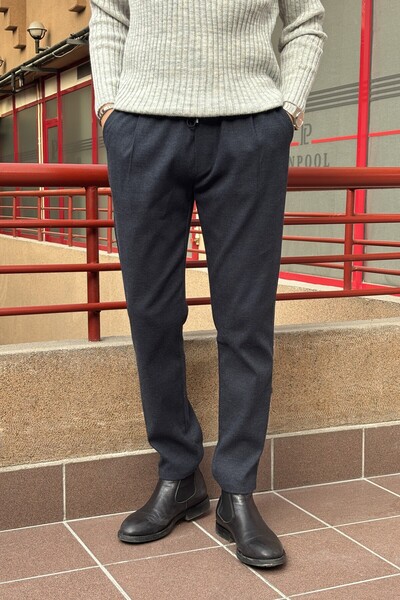 inpool Men'S, Pleated Detail, Elastic Waistband, Regular-Fit, Winter and Spring Pants 25Inp271Duz