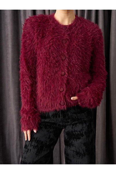 Betül Nayir Bearded Cardigan - Burgundy