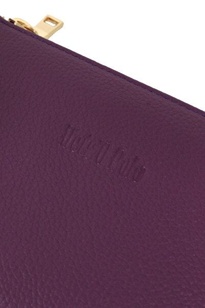 Metropolitan Mpcuz 401 Women's Unisex, Genuine Leather, Wallet Card Holder, Portfolio Plum
